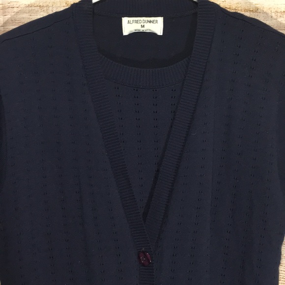 Alfred dinner navy blue medium button cardigan - Picture 4 of 6